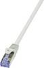 LogiLink CQ4022S RJ45 Patchkabel CAT 6a S/FTP 0.50 m Grau vergoldete Steckkontakte, Flammwidrig, mit Rastnasenschutz 1 St.