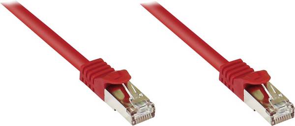Good Connections® RJ45 Patchkabel mit Cat. 7 Rohkabel und Rastnasenschutz (RNS®), S/FTP, PiMF, 500MHz, rot, 3m