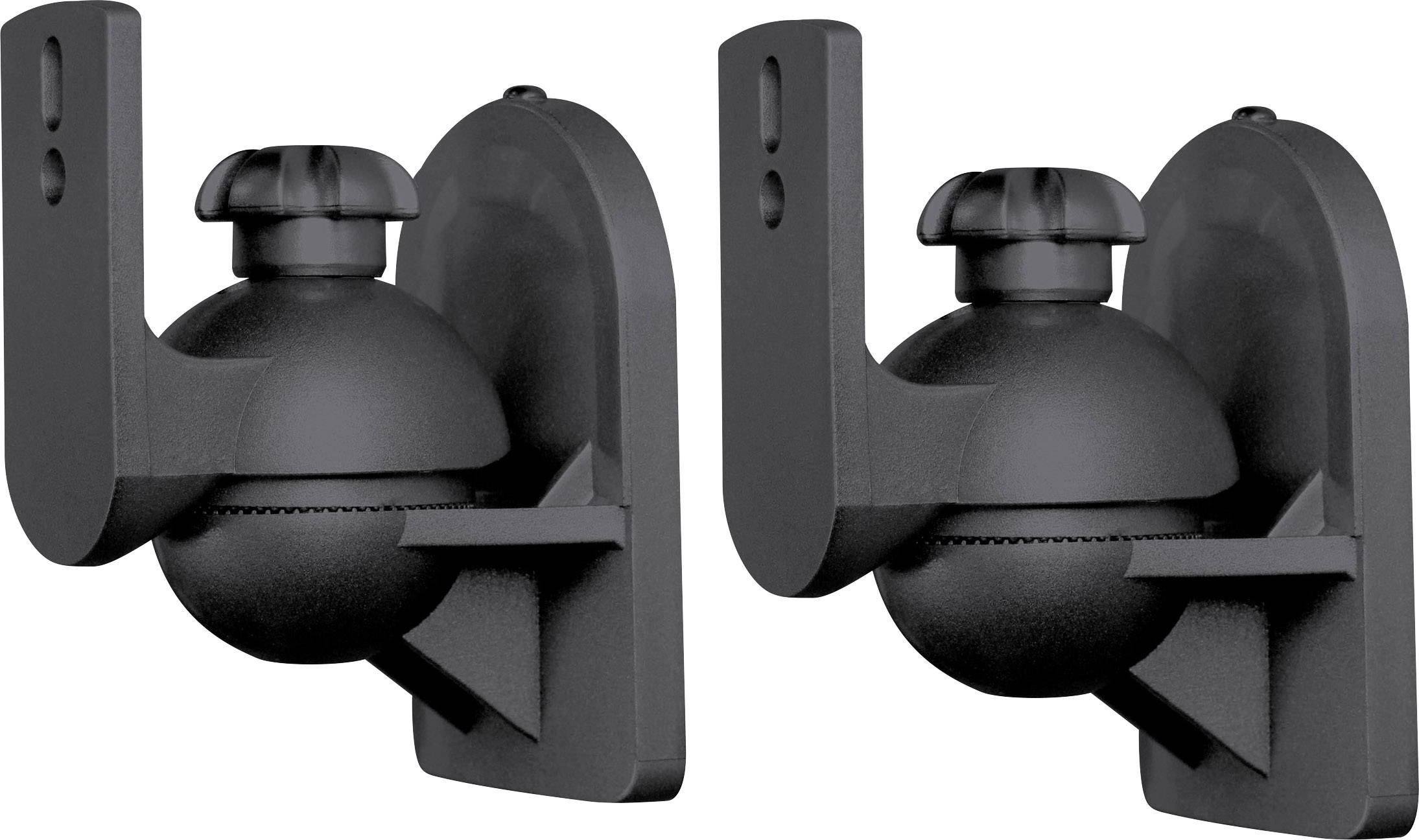 SpeaKa Professional Lautsprecher-Wandhalterung Neigbar, Schwenkbar Wandabstand (max.): 6.4 cm Schwarz 1 Paar