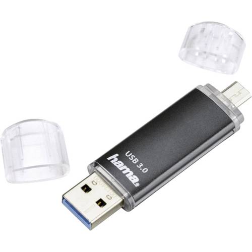 Hama FlashPen Laeta Twin USB-Zusatzspeicher Smartphone/Tablet Schwarz 128 GB USB-A (USB 3.2 Gen 1), Micro-USB B (USB 2.0...