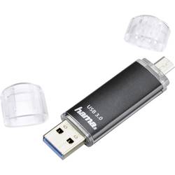 Image of Hama FlashPen Laeta Twin USB-Zusatzspeicher Smartphone/Tablet Schwarz 128 GB USB 3.2 Gen 1 (USB 3.0), Micro USB 2.0