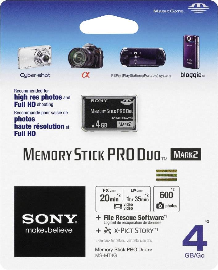 Carte Mémoire Memory Stick Pro Duo 16 Go Haute Vitesse – Compatible PSP 1000/2000/3000 Et Appareils Photo Sony