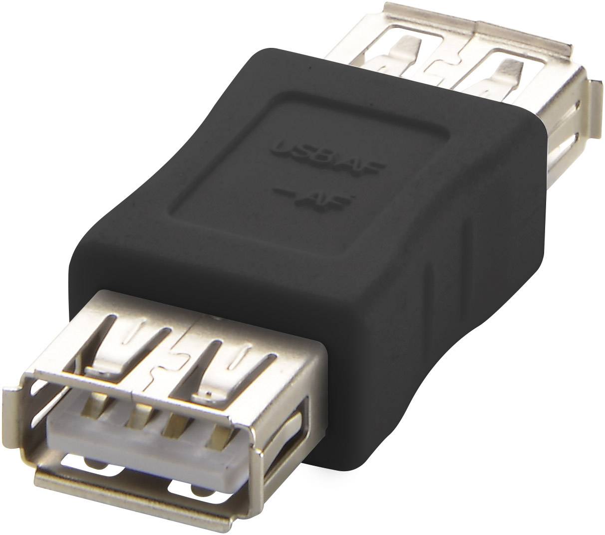 USB-Adapter mit zwei USB-A-Anschlüssen in schwarz, ermöglicht den Anschluss von zwei USB-Kabeln an ein Gerät.