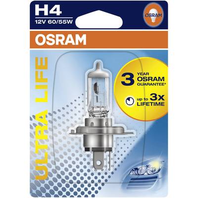 OSRAM 64193ULT-01B Halogen Leuchtmittel Ultra Life H4 55/60 W 12 V