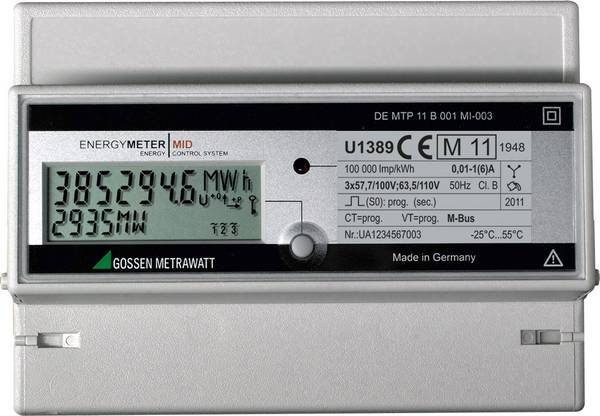 Gossen Metrawatt U1389-V015 U1389-V015 Drehstromzähler mit Wandleranschluss  digital 5 A MID-konform: Ja  1 St.