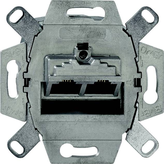 BUSCH JAEGER 0218/12-101 - 2 x RJ-45 - 6a - Metallisch - ISO / IEC 11801: 2011-0