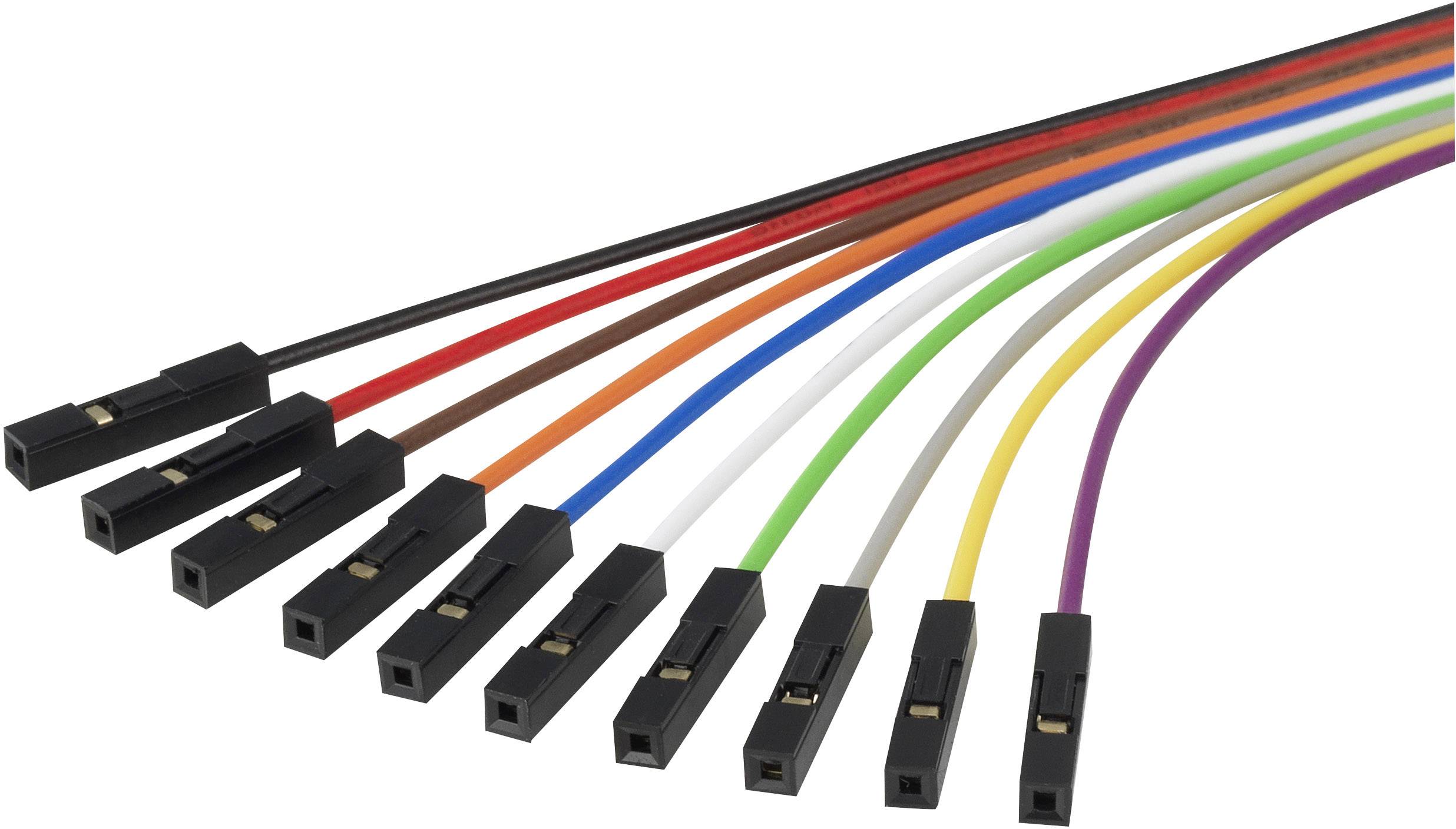 Renkforce Jumper-Kabel Raspberry Pi®, Banana Pi, Arduino [10x Drahtbrücken-Buchse - 10x Drahtbrücken-Buchse] 0.25 m Bunt-1