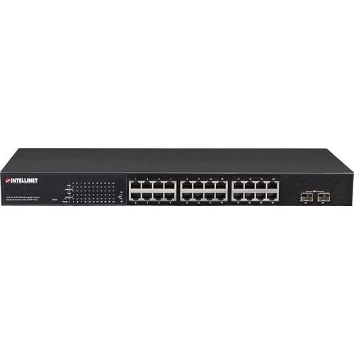 Intellinet 560559 Netzwerk Switch 24 + 2 Port 1 GBit/s PoE-Funktion