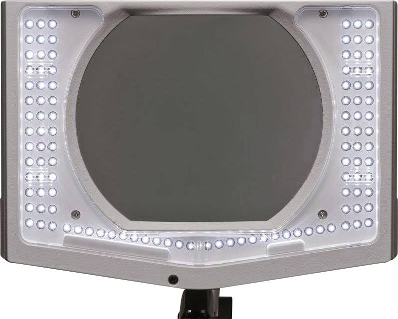 Professionelle rechteckige Makro-Ringleuchte mit LED-Anzeigen für gleichmäßige Ausleuchtung, ideal für Fotografie und Videografie.