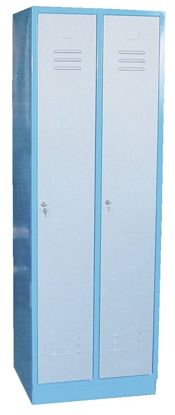 Aerotec 20142003 TYPe Garderobenschrank (B x H x T) 600 x 1800 x 500 mm Blau (RAL 5015), Lichtgrau (RAL 7035)