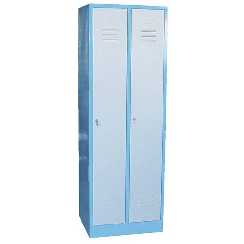 Aerotec 20142003 TYPe Garderobenschrank (B x H x T) 600 x 1800 x 500 mm Blau (RAL 5015), Lichtgrau (RAL 7035)