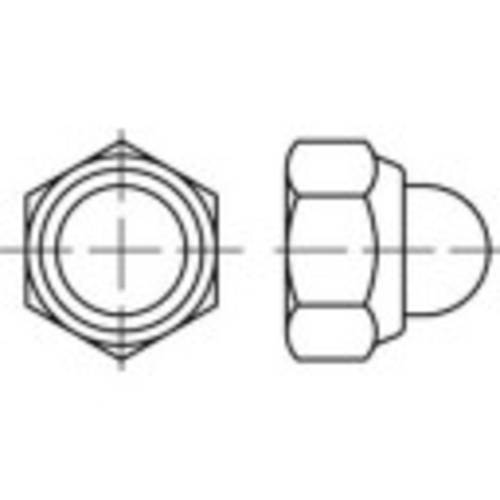 TOOLCRAFT 135414 Sechskant-Hutmuttern M5 DIN 986 Stahl galvanisch verzinkt 100 St.