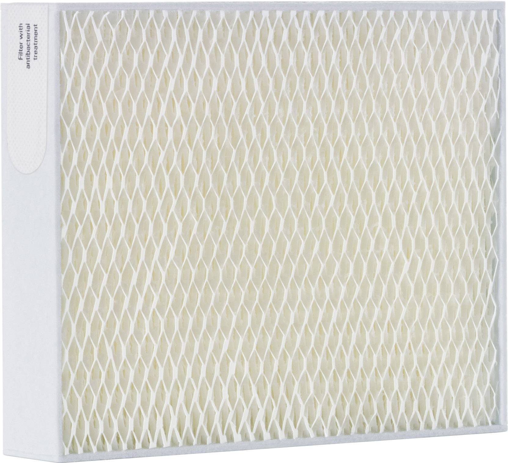 Luftfilter in rechteckiger Wabenstruktur, vermutlich aus Papier oder Textil, für ein Klimagerät oder Luftbefeuchter geeignet.