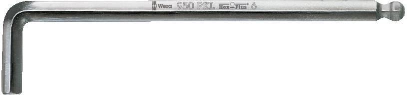 Winkelschraubendreher vernickelt mit Kugelkopf 4mm Wera - Artikel: 4013288018816-0