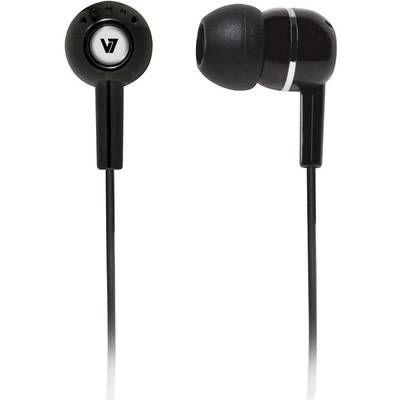 V7 Videoseven HA100-2EP   In Ear Kopfhörer kabelgebunden  Schwarz  