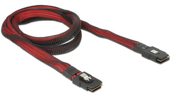 Delock Festplatten Anschlusskabel [1x Mini SAS-Stecker (SFF-8087) - 1x Mini SAS-Stecker (SFF-8087)] 1.00 m Rot/Schwarz