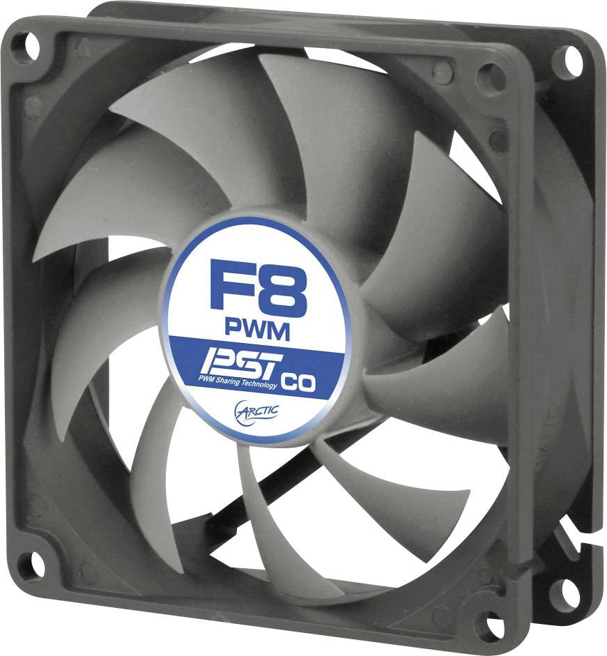 Arctic F8 PWM PST CO PC-Gehäuse-Lüfter Schwarz (B x H x T) 80 x 80 x 25 mm-1