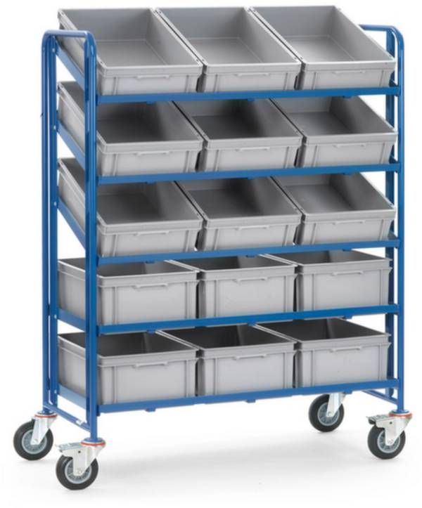 Fetra Hauptartikel 1398  Eurokastenwagen Feststeller Stahl pulverbeschichtet Traglast (max.): 250 kg Brillantblau (RAL 5007)