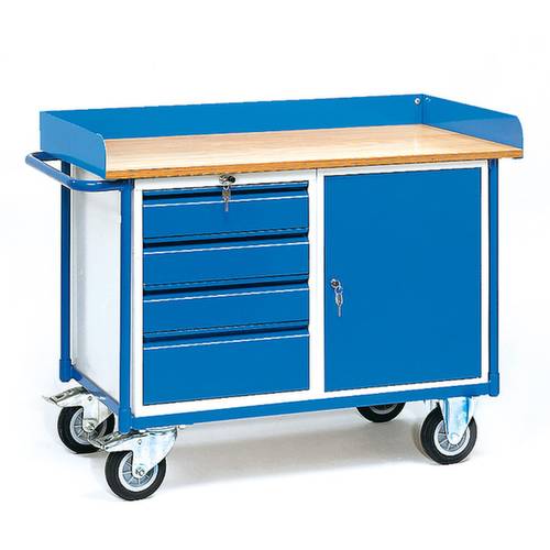 Thumbnail - Fetra Hauptartikel 2438 Tisch- und Schrankwagen Stahl pulverbeschichtet Traglast (max.): 400 kg Brillantblau (RAL 5007)