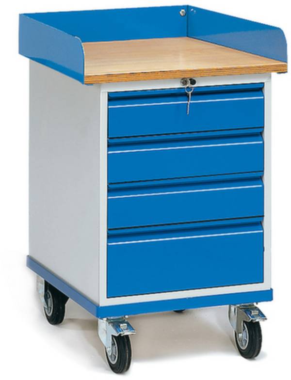 Fetra Hauptartikel 2446  Tisch- und Schrankwagen Feststeller Stahl pulverbeschichtet Traglast (max.): 150 kg Brillantblau (RAL 5007)