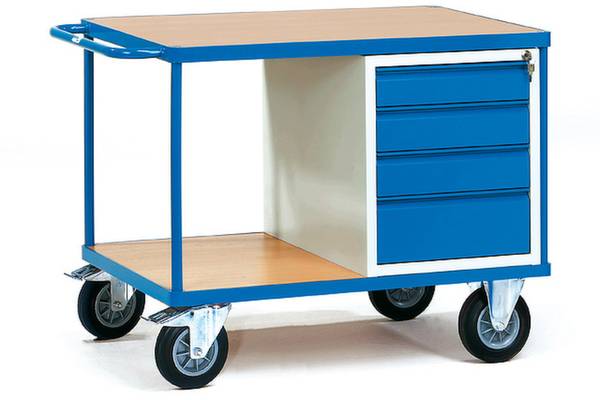 Fetra Hauptartikel 2474  Tisch- und Schrankwagen Feststeller Stahl pulverbeschichtet Traglast (max.): 500 kg Brillantblau (RAL 5007)