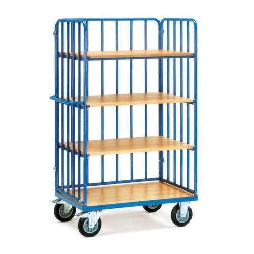 Thumbnail - Fetra - Etagenwagen - Tragkraft 600 kg - 1.800 x 630 x 1.169 mm (HxBxT) - 4 Böden - 1 Längswand