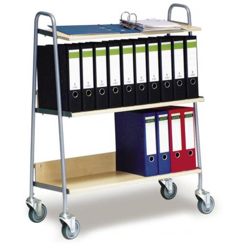 Ebinger 611 Ordnerwagen Stahl pulverbeschichtet Traglast (max.): 120 kg Silber/Ahorn