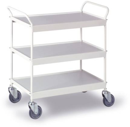 Ebinger 0210W Etagenwagen Feststeller Stahl pulverbeschichtet Traglast (max.): 150 kg Reinweiß (RAL 9010)