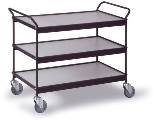 Ebinger 0312S Etagenwagen Stahl pulverbeschichtet Traglast (max.): 150 kg Tiefschwarz (RAL 9005)