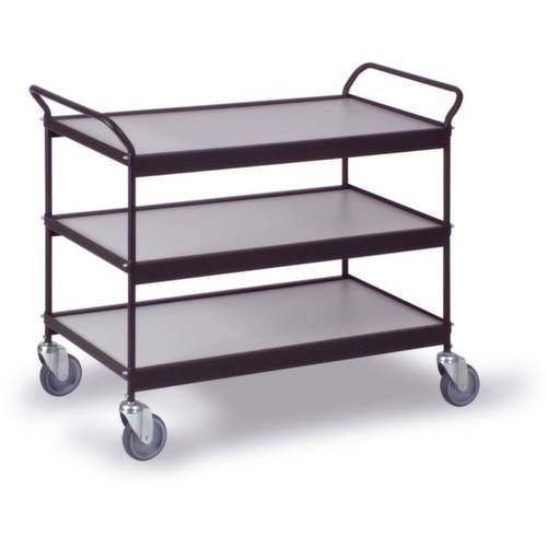 Ebinger 0312S Etagenwagen Stahl pulverbeschichtet Traglast (max.): 150 kg Tiefschwarz (RAL 9005)