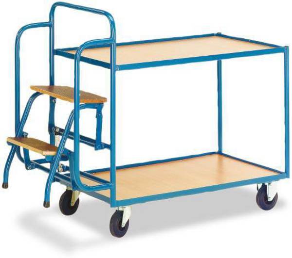 ROLLCART  AUG 71  Kommissionierwagen Feststeller Stahl pulverbeschichtet Traglast (max.): 250 kg Enzianblau (RAL 5010)