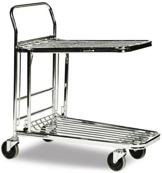 Einkaufs-Allzweckwagen KM, stapelbar, verzinkt, 2 Gitterböden, 300 Kg, 860x530 mm-0