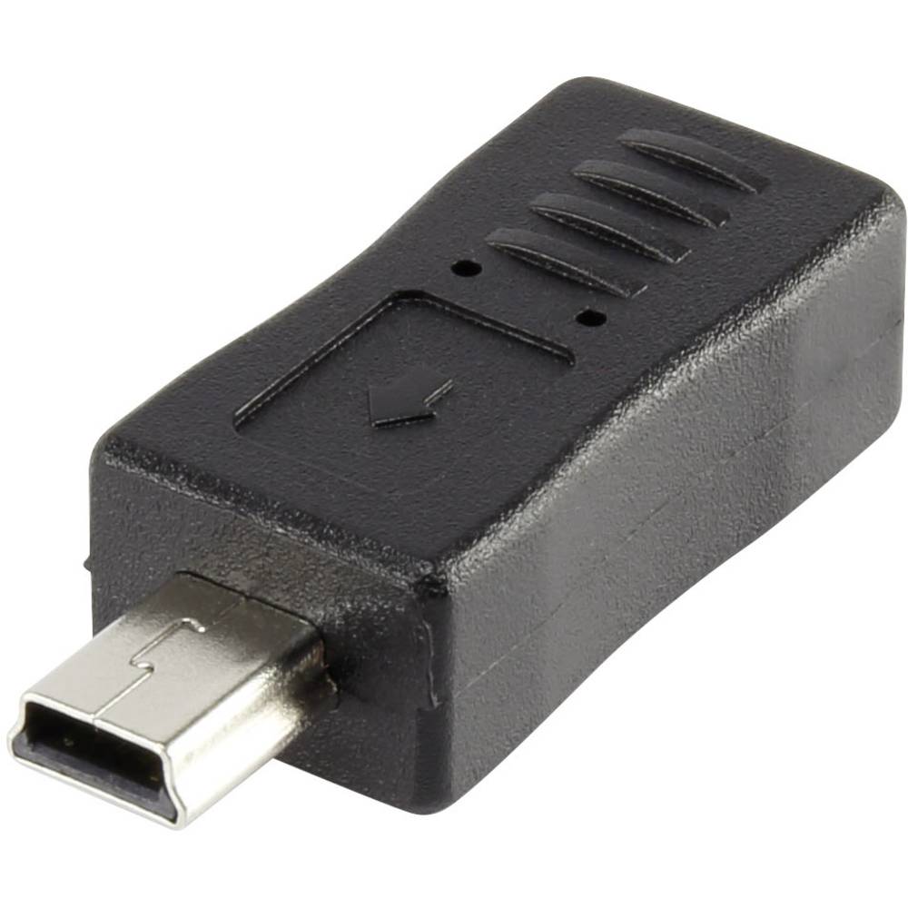 Renkforce USB 2.0 Adapter [1x USB 2.0 stekker mini-B 1x USB 2.0 bus micro-B] Zwart Vergulde steekcon