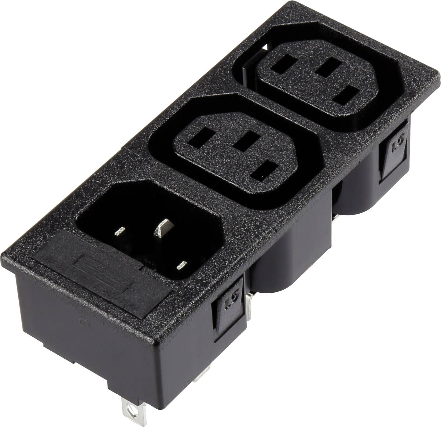 C8 Kaltgeräte-Steckverbinder Snap-In Einbau-Stecker – 250V / 2A, Einbauöffnung Ca. 23,5x12,2 Mm
