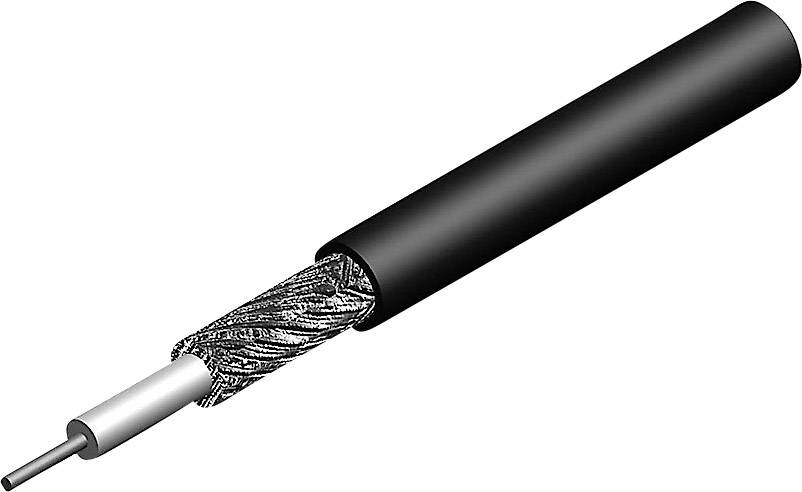 TELEGÄRTNER Koaxialkabel Außen-Durchmesser: 4.95 mm RG58 50 ¿ Schwarz Telegärtner L01000C0003 Meterw