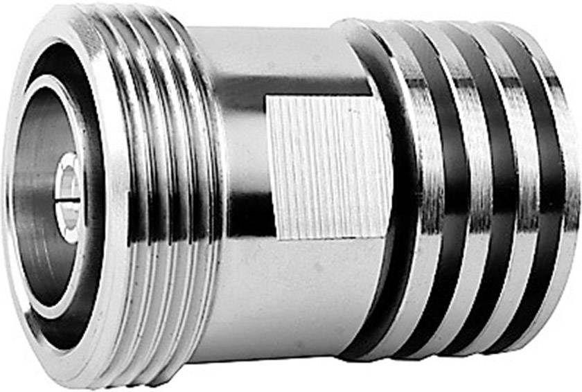 Ein silberner Edelstahladapter mit Gewinde, das zur Verbindung von zwei Rohren oder Armaturen verwendet wird.