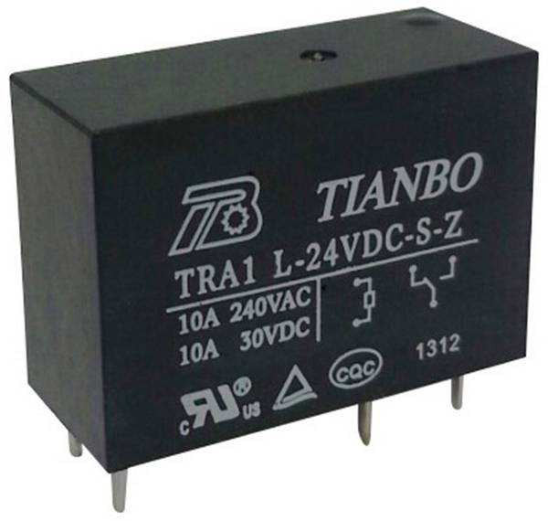 Tianbo Electronics TRA1 L-24VDC-S-Z Printrelais 24 V/DC 12 A 1 Wechsler 1 St.