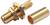 Ein goldener Koaxialstecker mit einer abnehmbaren Hülse, zeigt detaillierte Textur und Metallgewinde, geeignet für elektronische Verbindungen.