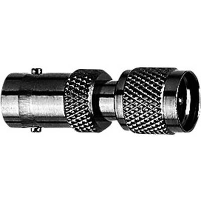 Metalladapter mit gerändeltem Griff, zur Verbindung von zwei Kabeln, typisch für Audio- oder Videogeräteanschlüsse.