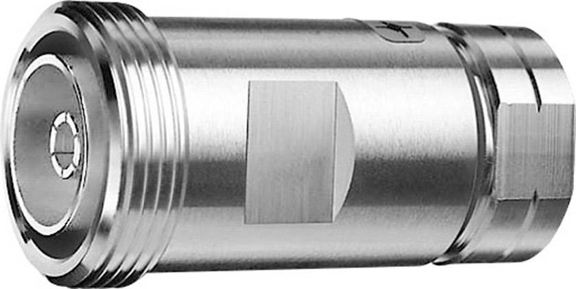 Metallischer zylindrischer Adapter mit Gewinde und markierter Fläche.