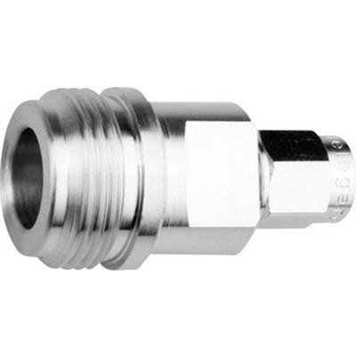 Metallischer Adapter mit Gewinde, konzipiert für die Verbindung von Schläuchen oder Rohren in einem technischen oder industriellen Kontext.
