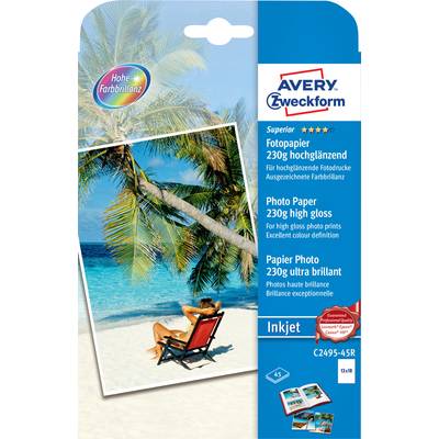 Avery-Zweckform Superior Photo Paper Inkjet C2495-45R Fotopapier 13 x 18 cm 230 g/m² 45 Blatt Hochglänzend