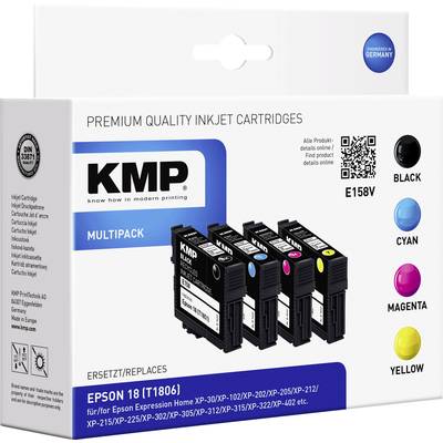 KMP Druckerpatrone ersetzt Epson T1801, T1802, T1803, T1804, 18 Kompatibel Kombi-Pack Schwarz, Cyan, Magenta, Gelb E158V