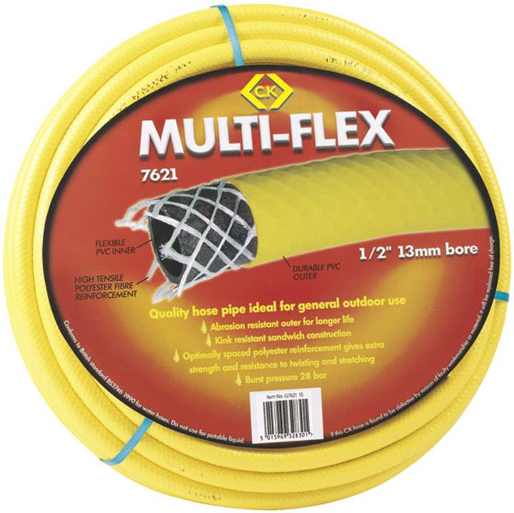 C.K G762150 Gartenschlauch Schlauch-Innen-Ø=13 mm 50 m 1/2 Zoll 1 St. Gelb-0