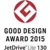 Logo des Good Design Award 2015 für den JetDrive Lite 130 in rot und schwarz.