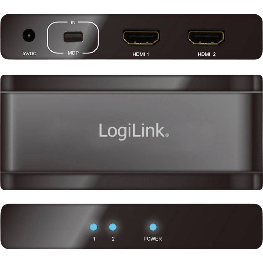 LogiLink LogiLink 4K Mini DisplayPort 1.2 1xmini DP to 2xHDMI (CV0094)