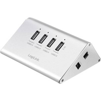 LogiLink UA0224 4 Port USB 2.0-Hub  Silber