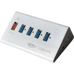Image of LogiLink UA0227 4 Port USB 3.2 Gen 1-Hub (USB 3.0) Silber