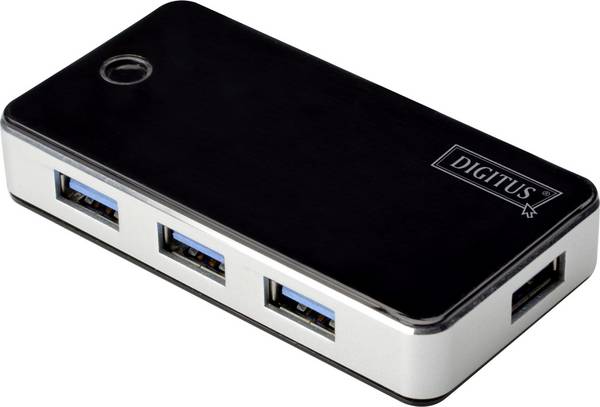 Digitus DA-70231 USB-Hub 4 Port USB-A USB 3.0 5 GBit/s Schwarz, Silber DA-70231