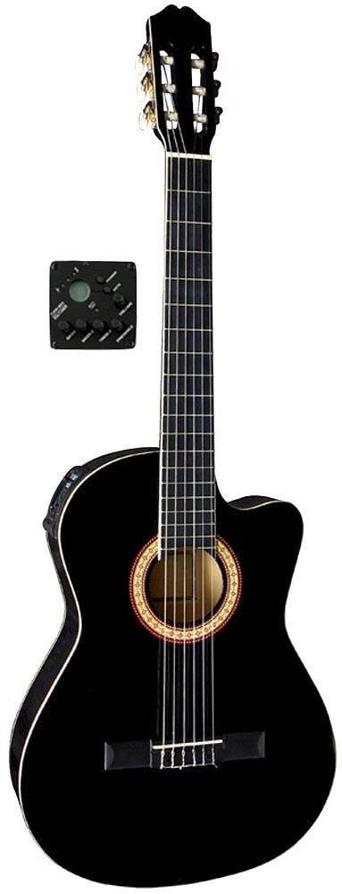 E-Akustik GEWApure Konzertgitarre Almeria Classic Electro Cutaway schwarz